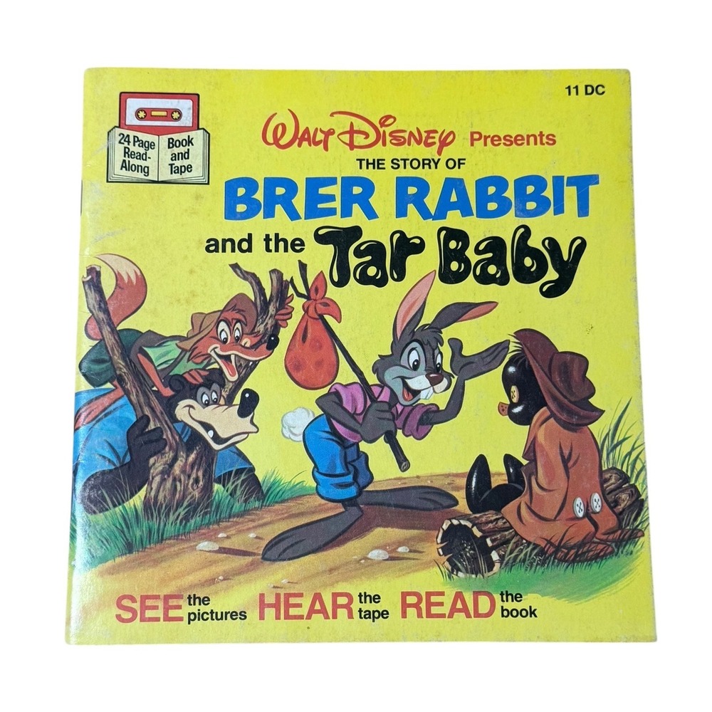 Vintage Walt Disney Brer Rabbit and the Tar Baby Read-Along Book 1977 11 DC